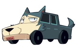  beastars drawfee karina_farek legoshi mechanization motor_vehicle no_humans pickup_truck simple_background solo tail truck vehicle_focus white_background wolf 