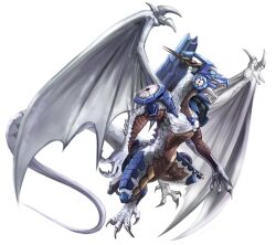  armor blue_armor bolmeteus_steel_dragon claws commentary_request dragon dragon_claw dragon_horns dragon_tail dragon_wings duel_masters horns kenko_(a143016) no_humans open_mouth profile sharp_teeth shoulder_cannon solo tail teeth white_background wings 