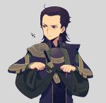  avengers black_hair cape green_eyes laphy loki_(marvel) male marvel 