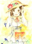  dress flower hat highres meiko project_diva project_diva_extend sakine_meiko traditional_media vocaloid watercolor_(medium) 