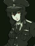  hat kusanagi_motoko lips military military_uniform miyatsuki_kaname necktie peaked_cap red_eyes uniform 