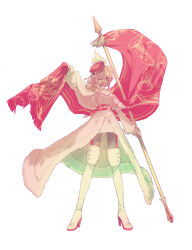  1girl beret blonde_hair boots capelet clair's_wish_(miracle_nikki) coat commentary_request dot_nose dress epaulettes flag full_body fur-trimmed_boots fur-trimmed_capelet fur-trimmed_coat fur-trimmed_dress fur_trim gloves grey_pantyhose hair_between_eyes hair_bun happy hat hat_feather high_heel_boots high_heels highres holding holding_flag long_sidelocks looking_at_viewer military_uniform miracle_nikki nikki_(series) one_eye_closed open_mouth original pantyhose red_hat short_dress short_hair_with_long_locks sidelocks simple_background single_epaulette single_side_bun smile solo standing thigh_boots uro_(uvxkf) violet_eyes wavy_hair white_background white_boots white_capelet white_coat white_dress white_gloves 