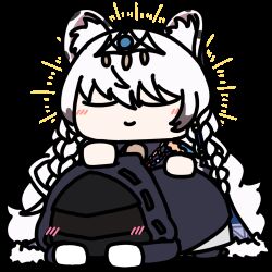  1girl 1other ambiguous_gender animal_ear_fluff animal_ears animated animated_gif blue_archive blush braid chibi chibi_only closed_eyes closed_mouth doctor_(arknights) headpat leopard_ears leopard_girl long_hair official_alternate_costume pramanix_(arknights) pramanix_the_prerita_(arknights) seseren simple_background smile snow_leopard_ears snow_leopard_girl transparent_background twin_braids very_long_hair white_hair 