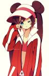  blue_eyes double_bun female_protagonist_(pokemon_bw2) hue_(pokemon) long_hair mei_(pokemon) navel pikiru pokemon pokemon_(game) pokemon_bw2 rival_(pokemon_bw2) solo twintails visor_cap 