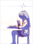  angel_beats! blue_hair chair eating long_hair mapo_doufu school_uniform sitting spoon sukocchi_moruto tachibana_kanade 