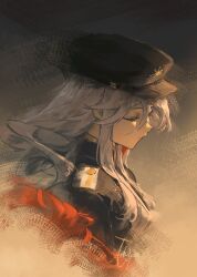  1girl 86_-eightysix- absurdres aqua_hair arkilide blue_jacket hat highres jacket military military_hat military_jacket military_uniform solo vladilena_millize 