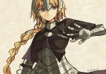  armor armored_dress blonde_hair braid capelet dress fate/apocrypha fate/zero fate_(series) gauntlets headpiece jeanne_d'arc_(fate/apocrypha) long_hair mmm_ss purple_eyes ruler_(fate/apocrypha) signature single_braid solo violet_eyes 