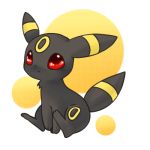 chibi creature lowres no_humans pokemon red_eyes solo souffle_sable umbreon 