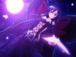  antenna_hair bare_shoulders black_hair brown_eyes butterfly butterfly_wings elbow_gloves gloves hairband hato_(tarenekokurabu) hatomura_(tareneko_club) kuroyukihime long_hair smile wings 