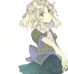  arai arm_warmers bad_id blonde_hair half_updo lowres mizuhashi_parsee pointy_ears short_hair solo touhou white_background 