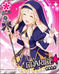  character_name clarice clarice_(cinderella_girls) closed_eyes eyes_closed flower idolmaster idolmaster_cinderella_girls jpeg_artifacts long_hair microphone nun official_art ribbon star 