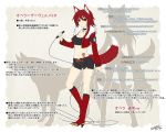  animal_ears armband artist_name bad_id belt black_legwear boots breasts choker cleavage cropped_jacket dated fang fingernails flower fox_ears fox_tail heart heeled_boots high_heels highres kneehighs konshin microphone midriff mound_of_venus navel pixiv_fantasia pixiv_fantasia_sword_regalia red_boots red_eyes red_hair redhead shoes short_shorts shorts smile solo tail tattoo translation_request 
