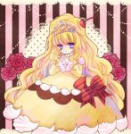  blonde_hair crown dress duel_monster flower food_as_clothes hair_as_food madolce_puddingcess madolche madolche_puddingcess rose yu-gi-oh! yukika yuu-gi-ou yuu-gi-ou_duel_monsters 