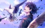  animal bird emiya_kiritsugu fate/stay_night fate/zero fate_(series) highres male solo tamachi_kuwa tears young 