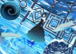  alua arm_up bare_shoulders bird black_dress black_hair book cloud clouds dress floating flower green_eyes hair_ornament highres musical_note original ripples short_hair sky solo standing_on_water surreal torch treble_clef water 