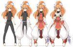  1girl character_sheet female fiana_else hand_on_hip highres hips long_hair looking_at_viewer original pixiv_fantasia pixiv_fantasia_5 simple_background smile solo very_long_hair white_background yu-ves 