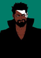  1boy beard billy_butcher black_coat coat facial_hair full_beard highres male_focus open_clothes open_coat shunsuke_(narunaru37101) solo the_boys thick_beard 