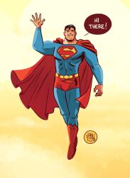  1boy absurdres blue_bodysuit bodysuit cape dc_comics highres male_focus mikemaihack muscular muscular_male red_cape solo superhero_costume superman superman_(series) superman_logo 