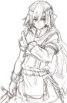  greyscale monochrome sketch solo sword weapon yu-ves 