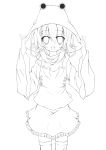  1girl futase_hijiri hat highres lineart looking_at_viewer monochrome moriya_suwako open_mouth smile solo touhou 