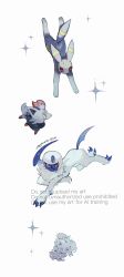  absol aisutabetao black_fur blue_eyes bright_pupils claws colored_sclera espurr fangs highres horns no_humans pokemon pokemon_(creature) pokemon_focus red_eyes red_fur red_sclera single_horn tail umbreon violet_eyes white_background white_fur white_pupils zorua 