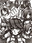  double_(skullgirls) everyone filia_(skullgirls) greyscale mechanical_arms monochrome nadia_fortune painwheel_(skullgirls) parasoul_(skullgirls) peacock_(skullgirls) samson_(skullgirls) skullgirls valentine_(skullgirls) vice-versa_(skullgirls) 