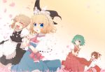  :d :o ^_^ alice_margatroid aoi_(annbi) blonde_hair blue_eyes bow brown_eyes brown_hair capelet closed_eyes detached_sleeves eyes_closed green_hair hair_tubes hairband hakurei_reimu hat hat_bow hat_removed headwear_removed kazami_yuuka kirisame_marisa long_hair long_skirt miko multiple_girls open_mouth outstretched_arms plaid purple_hair red_eyes skirt skirt_set smile touhou wind wink witch witch_hat wrist_cuffs youkai 