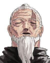  1boy beard closed_eyes commentary_request dejigura facial_hair full_beard highres jujutsu_kaisen long_beard open_mouth scar scar_on_face simple_background todo_aoi_(jujutsu_kaisen) white_background 