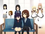  6+girls akiyama_mio couch giritaso highres hirasawa_yui k-on! kotobuki_tsumugi long_hair maid multiple_girls nakano_azusa okuda_nao saitou_sumire school_uniform short_hair tainaka_ritsu twintails 