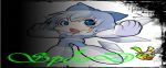  1girl artist_request blue_eyes blue_hair cirno cosplay female iceman iceman_(cosplay) ribbon rockman rockman_(classic) solo source_request tagme touhou wings 