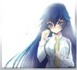  adult blue_eyes breasts long_hair lowres necktie persona persona_4 persona_x_detective sakurasawa_yukino shirogane_naoto solo 