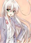  ahoge blazer blush green_eyes haiyore!_nyaruko-san huge_ahoge long_hair maruki_(punchiki) nyarlathotep_(nyaruko-san) open_mouth punchiki school_uniform silver_hair solo 