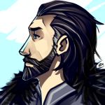  a_song_of_ice_and_fire beard black_hair blue_eyes eddard_stark exmakina facial_hair headshot lowres male portrait solo 