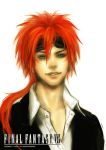  blue_eyes final_fantasy final_fantasy_vii formal jewelry long_hair male onose1213 ponytail red_hair redhead reno single_earring solo suit sunglasses title_drop 