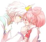  1girl bishoujo_senshi_sailor_moon chibi_usa child eye_contact helios horn kyou_(re:flet) long_hair looking_at_another pink_hair red_eyes tears twintails white_hair yellow_eyes 