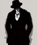  black dark dc_comics fedora hat highres male mask monochrome rorschach solo torao_(toraogear) toraogear trench_coat watchmen 