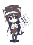 absurdres animal_ears black_hair cat_ears cat_tail chibi hat highres long_hair mia_(syroh) mia_flatpaddy original red_eyes shirasu_youichi solo tail thigh-highs thighhighs 