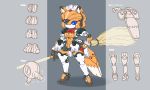  animal_ears blue_eyes broom copyright_request fox_ears fox_tail hand_on_hip hips mecha_musume robot robot_joints simple_background solo standing tail yuuya_(yu-ya&#039;s) yuuya_(yu-ya's) 