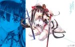  brown_hair hat long_hair sword thigh-highs thighhighs twintails wallpaper weapon yuugen zoom_layer 