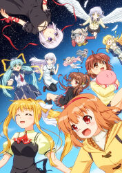  >_< 6+girls :d :o ^_^ ahoge air_(visual_novel) angel angel_beats! angel_wings anniversary antenna_hair arm_ribbon bell black_jacket black_pantyhose black_skirt black_socks blue_dress blue_hair blue_sky blush bow braid breasts brown_eyes brown_hair camera charlotte_(anime) clannad clenched_hands closed_eyes coat commentary_request company_connection criss-cross_halter crossover dango_daikazoku dress floating_hair frilled_sleeves frills full_body furukawa_nagisa green_eyes grey_hair grey_skirt hair_between_eyes hair_intakes hair_ornament hairband hairclip halterneck hands_up happy harmonia_(key) highres hikarizaka_private_high_school_uniform holding holding_camera holding_stuffed_toy hoshino_yumemi hoshinoumi_academy_school_uniform interlocked_fingers jacket jingle_bell kagari_(rewrite) kamio_misuzu kanon kazuidi key_(company) kneehighs kud_wafter little_busters! little_busters!_school_uniform long_hair long_ribbon low_twintails medium_breasts medium_hair miniskirt multiple_crossover multiple_girls naruse_shiroha natsume_rin neck_ribbon noumi_kudryavka open_mouth outdoors outstretched_arms own_hands_together pantyhose parallel_hairclips pinafore_dress plaid_clothes plaid_skirt planetarian pleated_skirt ponytail puffy_short_sleeves puffy_sleeves red_bow red_eyes red_hairband red_ribbon red_shirt rewrite ribbon sailor_collar sakagami_tomoyo school_uniform serafuku shiona_(harmonia) shirt short_sleeves single_braid skirt sky sleeveless sleeveless_dress smile socks star_(sky) starry_sky stuffed_toy summer_pockets summer_pockets_school_uniform tachibana_kanade thigh-highs tomori_nao tomoyo_after trait_connection tsukimiya_ayu twilight twintails two_side_up upper_body upside-down very_long_hair violet_eyes white_hair white_sailor_collar white_serafuku white_shirt white_skirt white_thighhighs wings wrist_bow yellow_coat yellow_eyes yellow_jacket yellow_ribbon yellow_shirt zettai_ryouiki |_| 