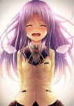  1girl angel_beats! blazer closed_eyes jacket kakigouri long_hair open_mouth purple_hair school_uniform tachibana_kanade wings 