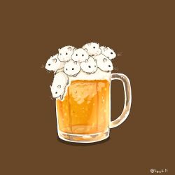  alcohol animal animal_focus beer beer_mug brown_background cup hamster mug no_humans original simple_background upiupisyo 