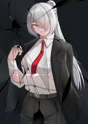  1girl absurdres ak-15_(erwin)_(girls'_frontline) ak-15_(girls'_frontline) black_jacket black_pants black_suit business_suit collared_shirt formal_clothes girls'_frontline_2:_exilium girls_frontline highres jacket necktie notporred pant_suit pants red_necktie shirt shirt_tucked_in suit suit_jacket suit_pants voymastina_(girls'_frontline_2) 