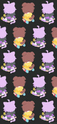  2girls absurdres ahoge animal_ears animal_hood artist_name black_background black_hoodie blue_bow blue_shoes bow braid cat_ears cat_girl cat_hood cat_tail commentary_request dog_ears dog_girl dog_tail dress frilled_jacket frills from_behind hair_between_eyes hair_ornament hair_tie hairclip highres hololive hood hoodie inugami_korone inugami_korone_(1st_costume) jacket jewelry light_blush multiple_girls necklace nekomata_okayu nekomata_okayu_(1st_costume) open_mouth pants red_bow red_socks rizu_(rizunm) shoes simple_background socks standing tail twin_braids violet_eyes virtual_youtuber white_dress white_pants yellow_shoes 