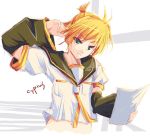  blonde_hair cyprus green_eyes kagamine_len male short_hair solo vocaloid 