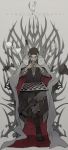  a_song_of_ice_and_fire armor black_eyes book boots brown_hair cape chess_board chess_piece chess_pieces chessboard crossed_legs facial_hair gendou_pose hands_clasped highres josco legs_crossed mustache petyr_baelish sitting throne 