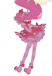  1girl 35kawaiiprpr absurdres boots commentary_request cure_wonderful dress from_side full_body highres inukai_komugi long_hair pantyhose petticoat pink_dress pink_hair pleated_dress precure puffy_short_sleeves puffy_sleeves short_sleeves simple_background smile solo striped_clothes striped_pantyhose toaru_majutsu_no_index two_side_up very_long_hair white_background wonderful_precure! wrist_cuffs 