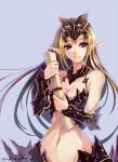  bare_shoulders blonde_hair breasts cleavage elf green_eyes long_hair navel pointy_ears scroll simple_background smile solo tears warcraft wide_hips windforcelan world_of_warcraft 