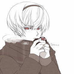  1boy black_hairband box fire_emblem fire_emblem_fates gift gift_box hairband heart-shaped_box highres leo_(fire_emblem_fates) looking_at_viewer male_focus nknaxs red_eyes short_hair 