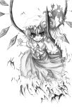  flandre_scarlet kurona looking_at_viewer monochrome simple_background smile solo touhou white_background 
